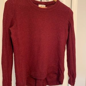 Madewell High-Low Sweater  with Zip Back, Size S